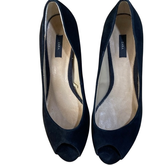 Zara Peep Toe Kitten Heel Pump - Picture 2 of 5